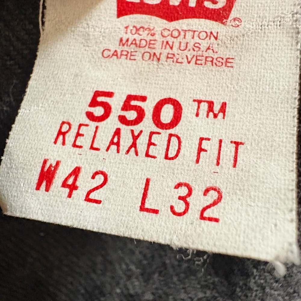 Vintage 90s Levis 550 Black Relaxed Fit Jeans Mens 38x32 Orange Tab Made in USA - Picture 7 of 16
